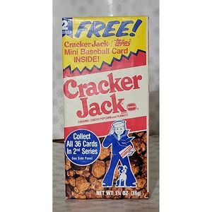 Vintage Cracker Jack Snack Box with Baseball Card Surprise Collectible sealed